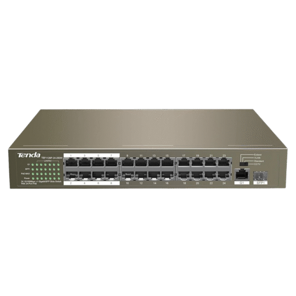 Tenda TEF1126P-24-250W 24-Port Gigabit/SFP Slots Switch with 24-Port PoE
