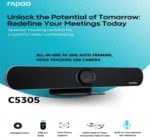 Rapoo C5305 Ultra 4K HD All-in-One USB Video Conference Webcam - Image 3