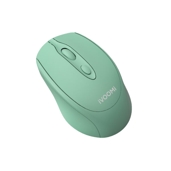 IVooMI Silent CLICK Wireless Mouse: BT 5.0 & 2.4 GHz, rechargeable, On/Off switch, 12m range, adjustable DPI upto 1600, plug-&-play, compatible with MacBooks, Windows, & Android, 1 year Warranty.